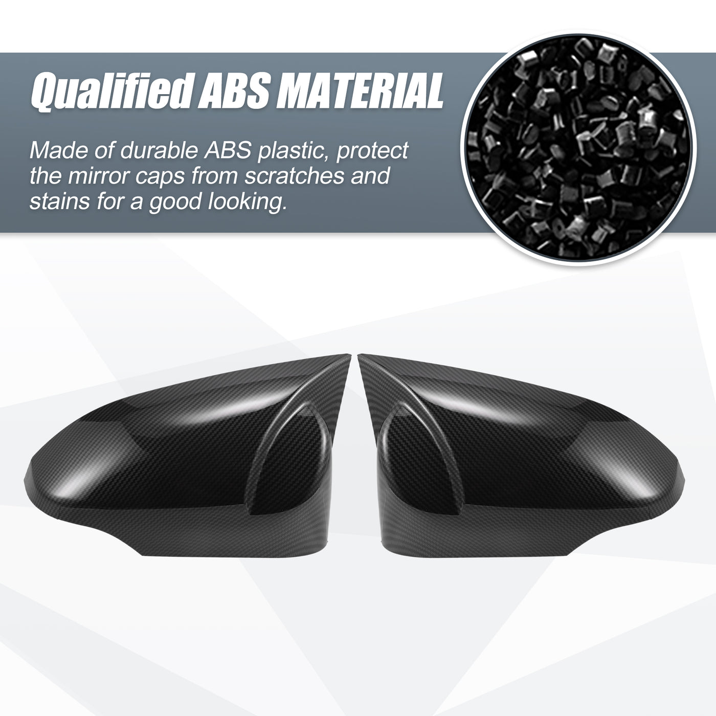 X AUTOHAUX Pair Car Rear View Driver Passenger Side Mirror Cover Cap Overlay Black Carbon Fiber Pattern for Toyota Camry Venza Avalon Corolla Yaris Mirror Guard Covers Exterior Decoration