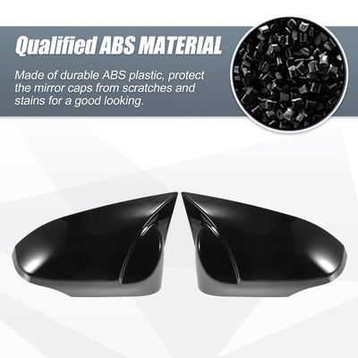 Harfington 1 Pair Car Rear View Driver Passenger Side Mirror Cover Cap Overlay Gloss Black for Toyota Camry 12-17 for Toyota Venza Avalon Corolla Yaris Mirror Guard Covers Exterior Decoration