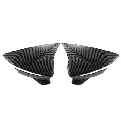 Harfington Pair Car Rear View Driver Passenger Side Mirror Cover Cap Overlay Black Carbon Fiber Pattern for SEAT Leon MK3 5F Ibiza MK5 2013-2019 for Models with Turn Signal Light