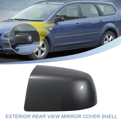 Harfington Front Left Car Exterior Rear View Mirror Cover Shell Trim Dark Gray Fit for Ford Focus Mk2 2005-2007 - Pack of 1