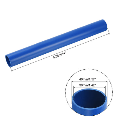 Harfington PVC Rigid Round Pipe 36mm ID 40mm OD 350mm Blue High Impact for Water Pipe Crafts Cable Sleeve