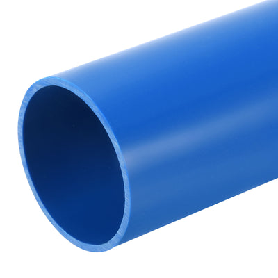Harfington PVC Rigid Round Pipe 57mm ID 63mm OD 350mm Blue High Impact for Water Pipe Crafts Cable Sleeve
