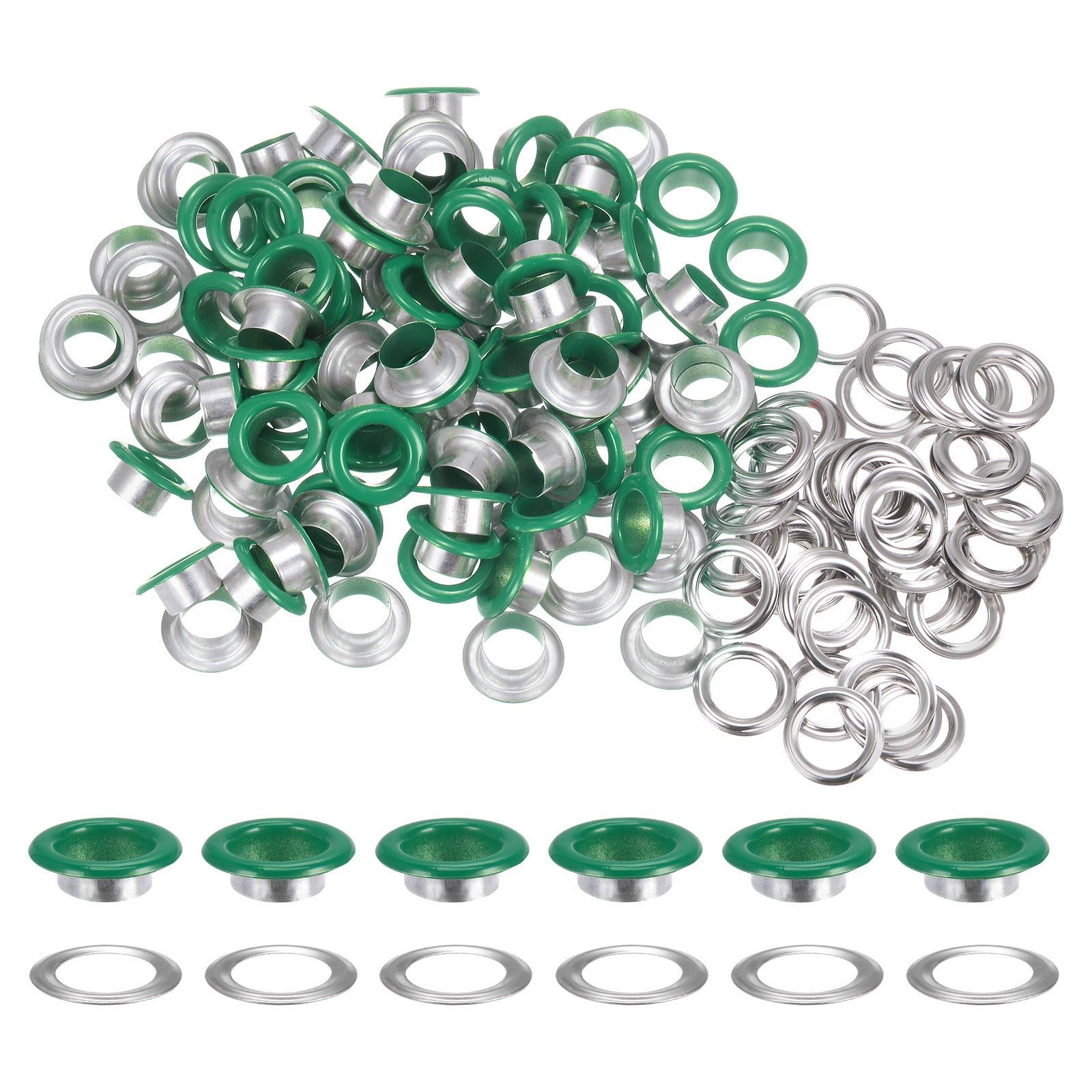 100PCS Grommets Eyelets 2/5 Inch (10mm) Hole Self Backing Eyelet Green ...