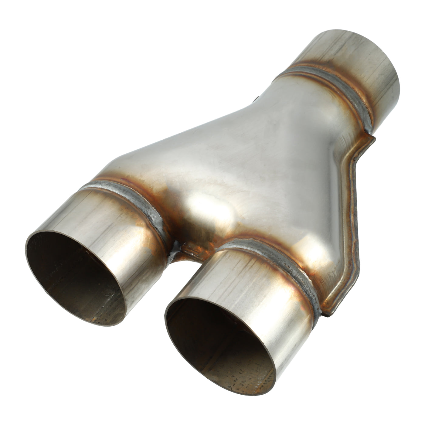 A ABSOPRO Y Pipe Exhaust Tube Adapter Connector Durable 2.75" ID Single to 2.75" ID Dual Exhaust Adapter Connector 10 Inch Overall Length T409 Stainless Steel Silver Tone