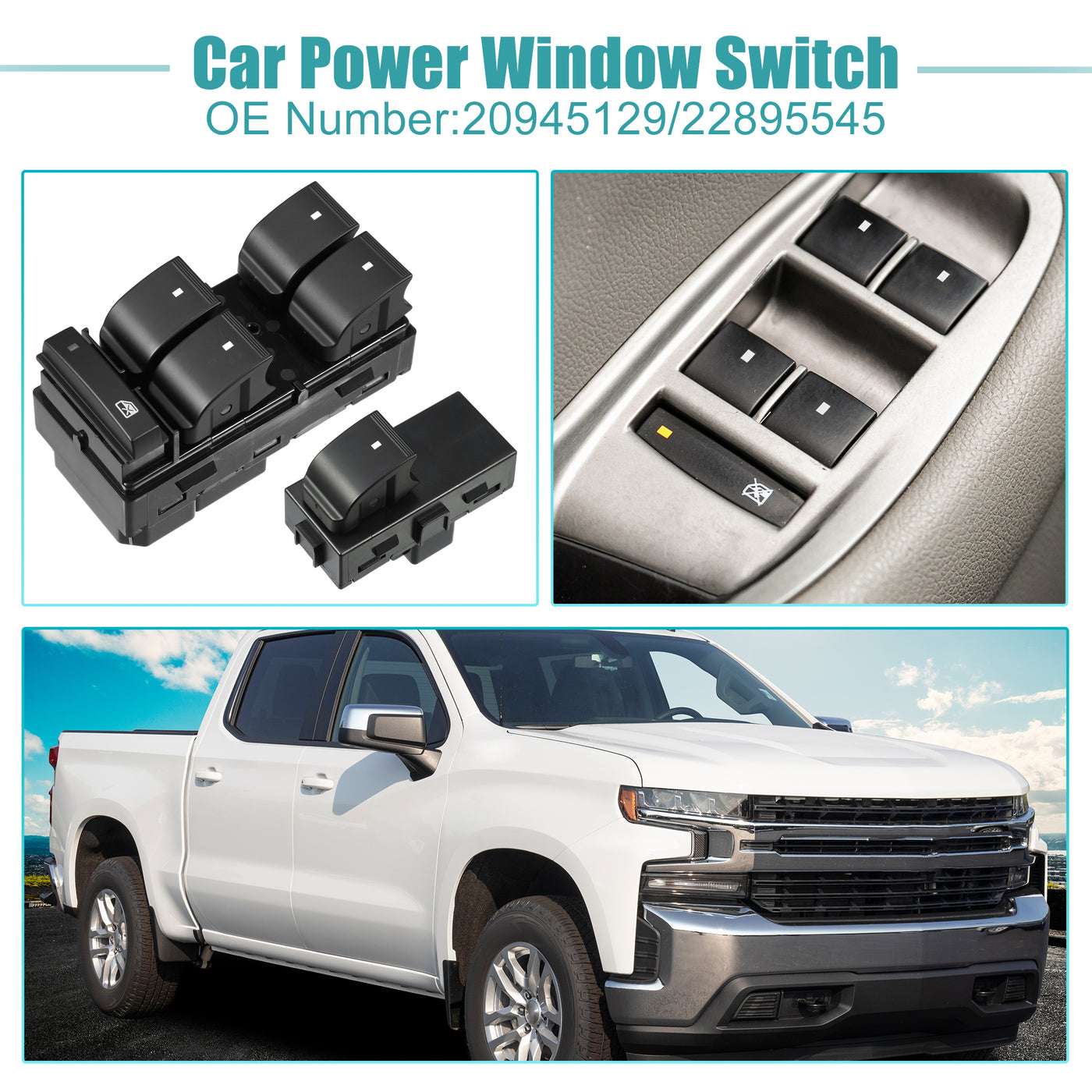 ACROPIX Power Window Switch Window Control Switch Fit for Chevrolet HHR Silverado Traverse No.20945129/22895545 - Pack of 4
