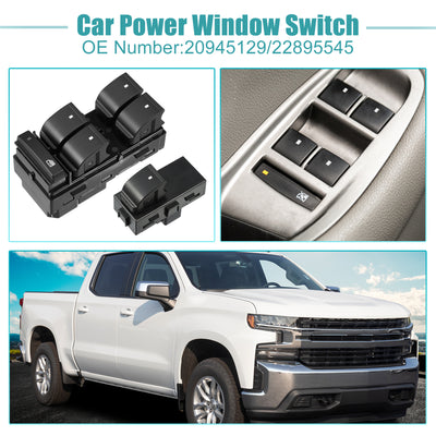 Harfington Power Window Switch Window Control Switch Fit for Chevrolet HHR Silverado Traverse No.20945129/22895545 - Pack of 4