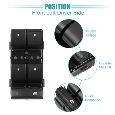 Harfington Power Window Switch Window Control Switch Fit for Chevrolet HHR Silverado Traverse No.20945129/22895545 - Pack of 4