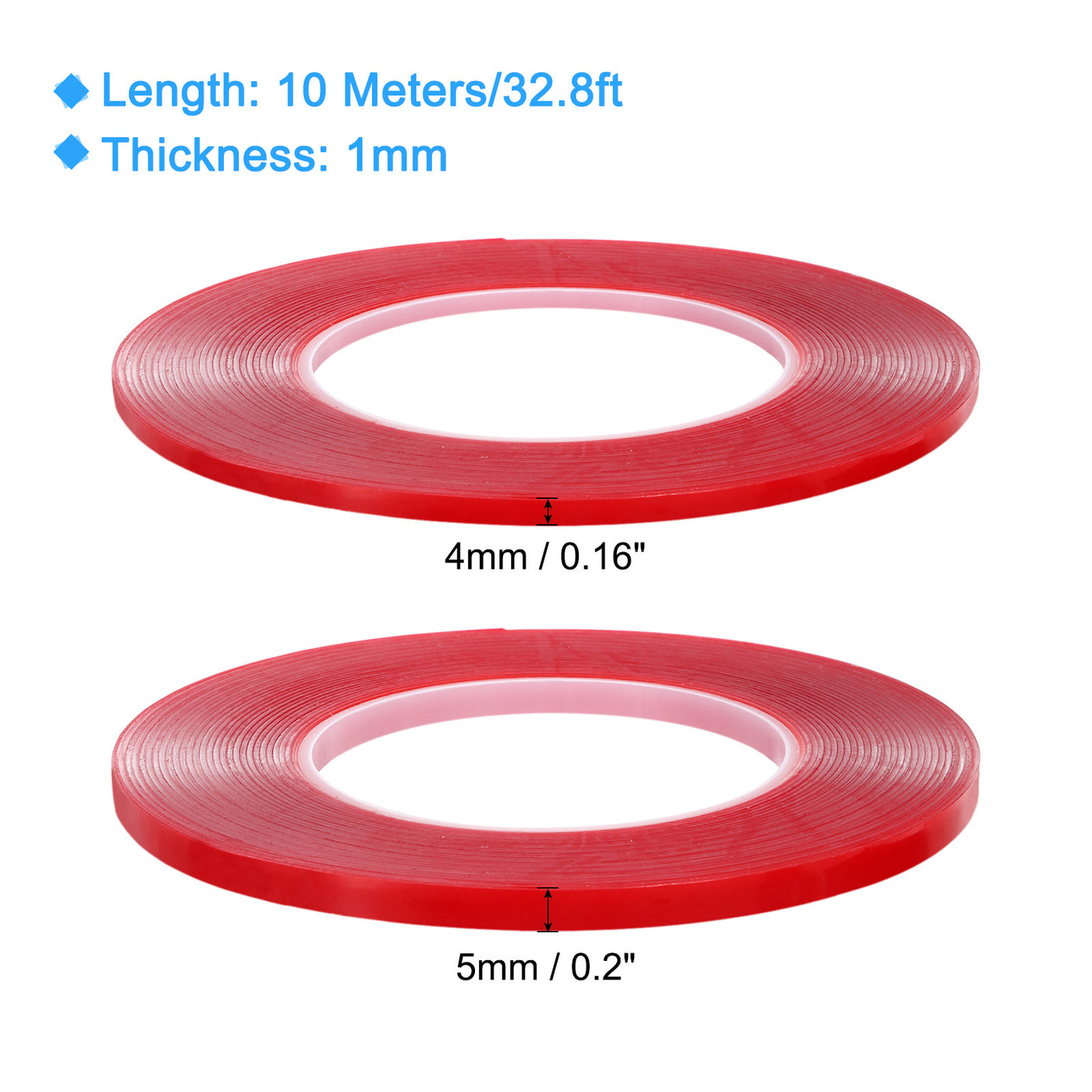 Harfington Heat Resistant Tape, 32.8ft 0.16 0.2 Inch Adhesive Tape 1mm Thick Red