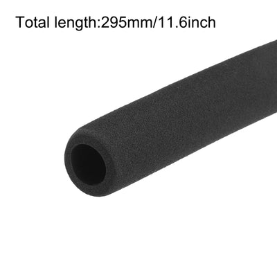 Harfington Uxcell Pipe Insulation Tube Foam Tubing for Handle Grip Support 18mm ID 30mm OD 295mm Heat Preservation Black