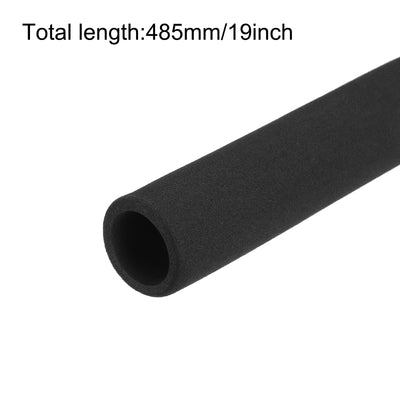 Harfington Uxcell Pipe Insulation Tube Foam Tubing for Handle Grip Support 24mm ID 34mm OD 485mm Heat Preservation Black