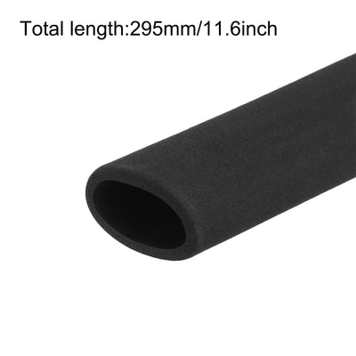 Harfington Uxcell Pipe Insulation Tube Foam Tubing for Handle Grip Support 35mm ID 45mm OD 295mm Heat Preservation Black