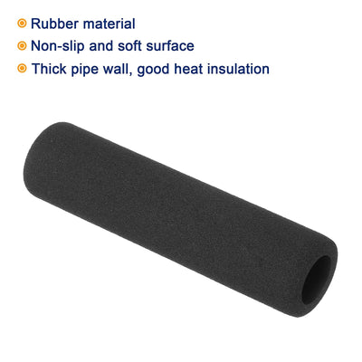 Harfington Uxcell Pipe Insulation Tube Foam Tubing for Handle Grip Support 18mm ID 28mm OD 116mm Heat Preservation Black 2pcs
