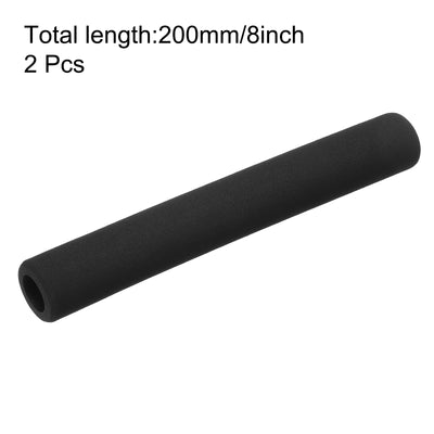 Harfington Uxcell Pipe Insulation Tube Foam Tubing for Handle Grip Support 18mm ID 28mm OD 200mm Heat Preservation Black 2pcs