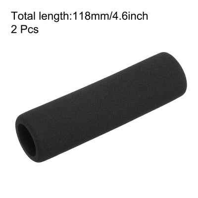 Harfington Uxcell Pipe Insulation Tube Foam Tubing for Handle Grip Support 21mm ID 31mm OD 118mm Heat Preservation Black 2pcs