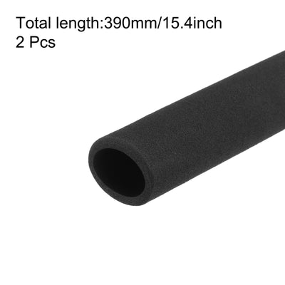 Harfington Uxcell Pipe Insulation Tube Foam Tubing for Handle Grip Support 27mm ID 37mm OD 390mm Heat Preservation Black 2pcs