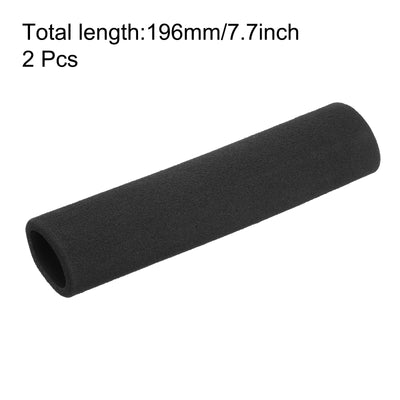 Harfington Uxcell Pipe Insulation Tube Foam Tubing for Handle Grip Support 31mm ID 41mm OD 196mm Heat Preservation Black 2pcs