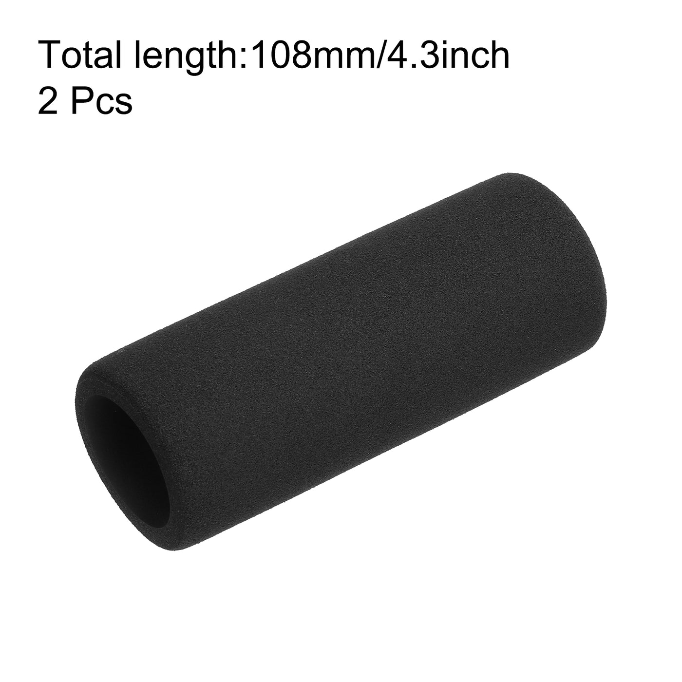 uxcell Uxcell Pipe Insulation Tube Foam Tubing for Handle Grip Support 32mm ID 44mm OD 108mm Heat Preservation Black 2pcs