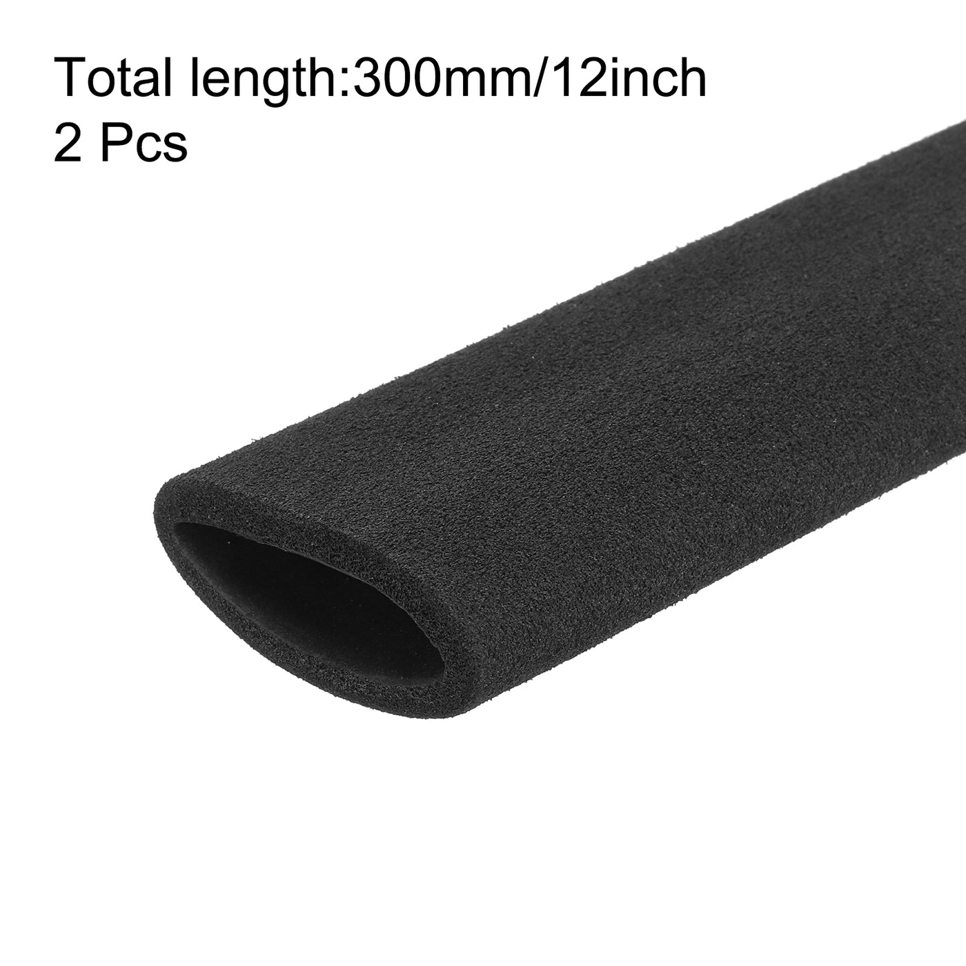 uxcell Uxcell Pipe Insulation Tube Foam Tubing for Handle Grip Support 32mm ID 44mm OD 300mm Heat Preservation Black 2pcs