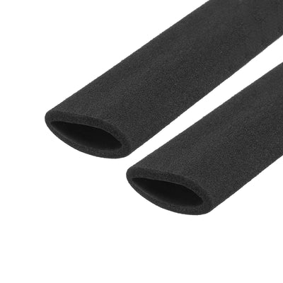 Harfington Uxcell Pipe Insulation Tube Foam Tubing for Handle Grip Support 32mm ID 44mm OD 300mm Heat Preservation Black 2pcs