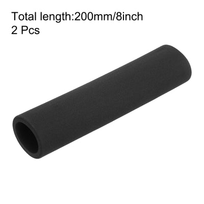 Harfington Uxcell Pipe Insulation Tube Foam Tubing for Handle Grip Support 35mm ID 47mm OD 200mm Heat Preservation Black 2pcs
