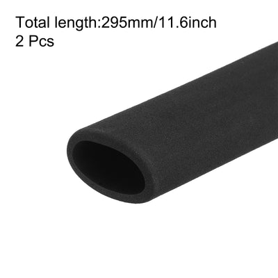 Harfington Uxcell Pipe Insulation Tube Foam Tubing for Handle Grip Support 35mm ID 45mm OD 295mm Heat Preservation Black 2pcs