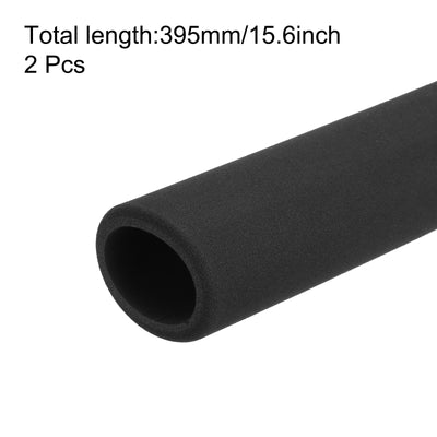 Harfington Uxcell Pipe Insulation Tube Foam Tubing for Handle Grip Support 35mm ID 47mm OD 395mm Heat Preservation Black 2pcs