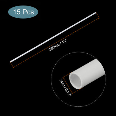 Harfington 15pcs 10" Plastic Model Tube ABS Round Tube 0.12" OD White Easy Processing for Architectural Model Making DIY