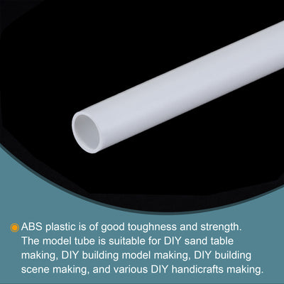 Harfington 15pcs 10" Plastic Model Tube ABS Round Tube 0.16" OD White Easy Processing for Architectural Model Making DIY