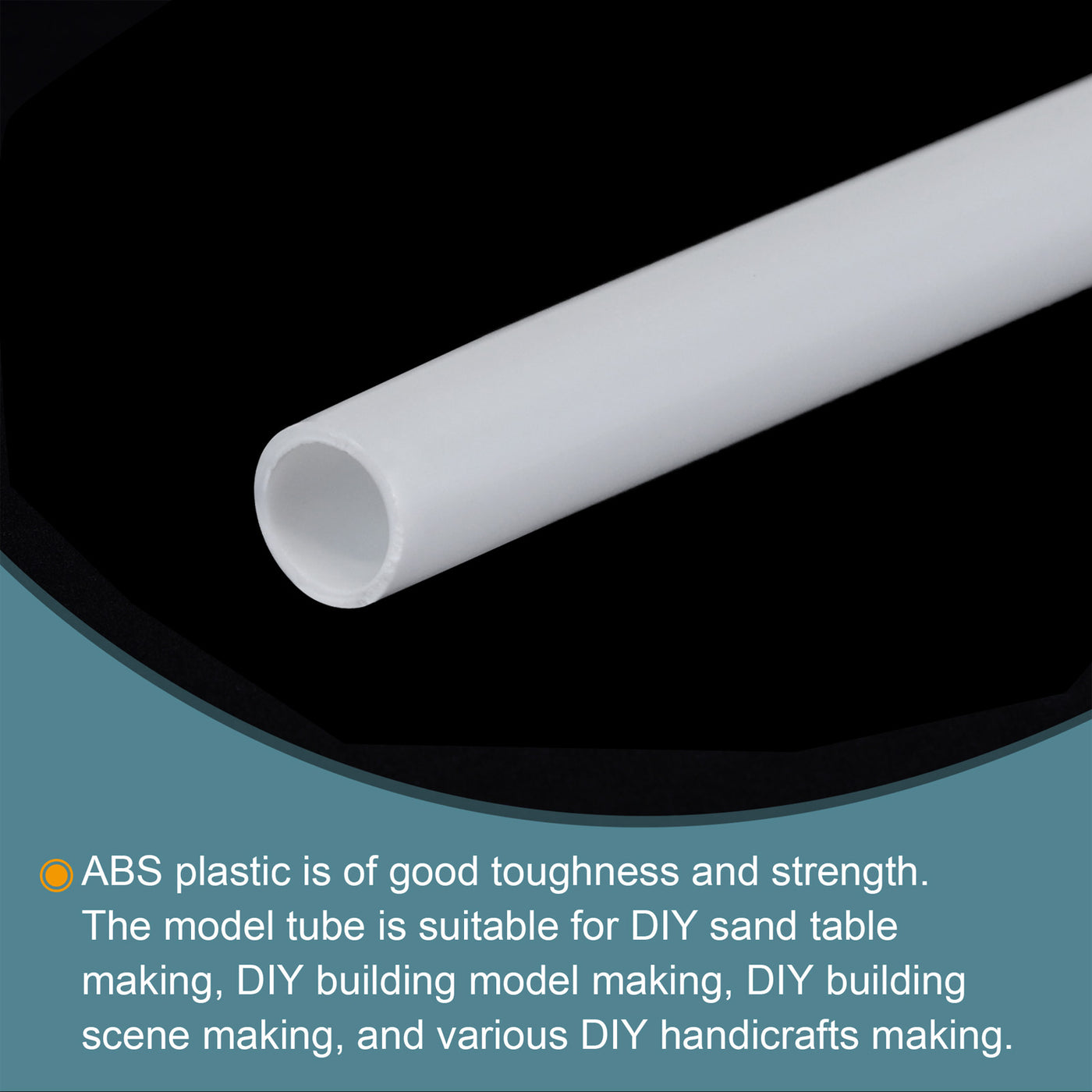 Harfington 15pcs 10" Plastic Model Tube ABS Round Tube 0.2" OD White Easy Processing for Architectural Model Making DIY