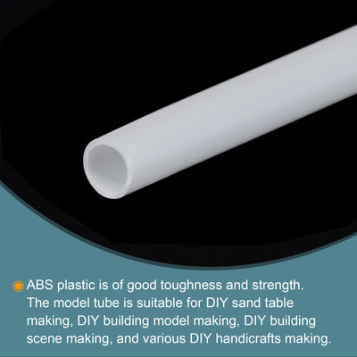 Harfington 25pcs 10" Plastic Model Tube ABS Round Tube 0.2" OD White Easy Processing for Architectural Model Making DIY