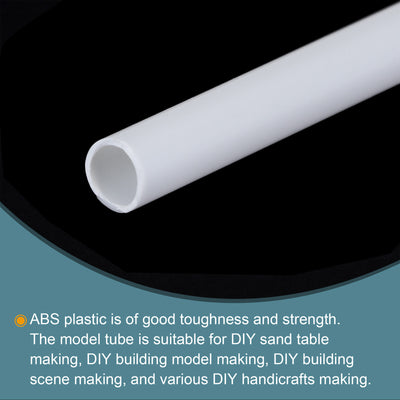 Harfington 30pcs 10" Plastic Model Tube ABS Round Tube 0.24" OD White Easy Processing for Architectural Model Making DIY