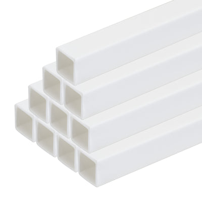 Harfington 10pcs 10" Plastic Model Tube ABS Square Tube 0.39"x0.39" White Easy Processing for Architectural Model Making DIY