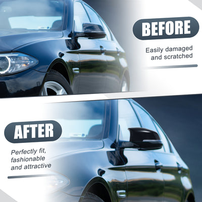 Harfington Pair Car Rear View Driver Passenger Side Mirror Cover Cap Replacement Gloss Black for BMW F10 F11 F18 GT F07 F06 F12 F13 F01 F02 2014-2016 Mirror Guard Covers