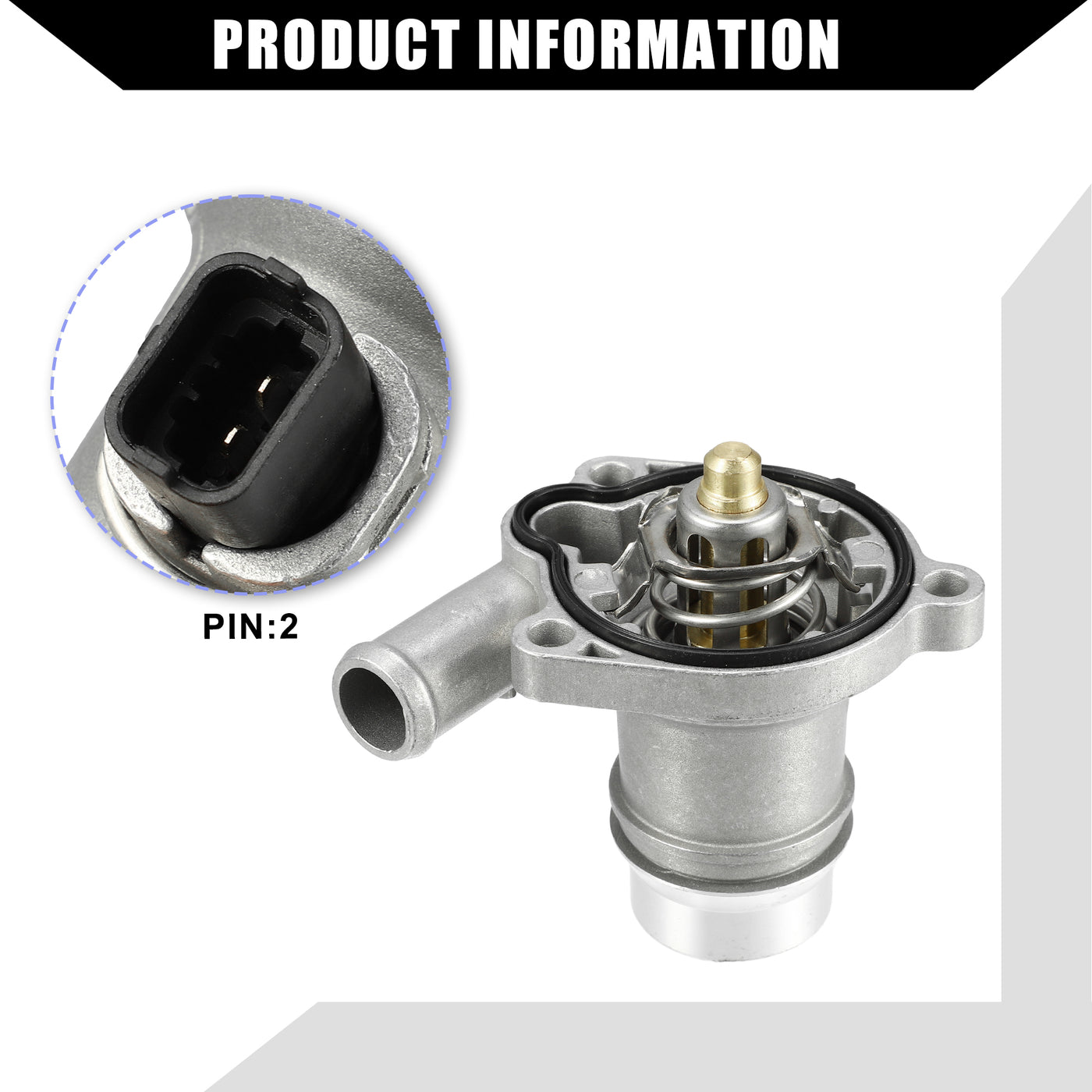 Hihaha No.55579010 Engine Coolant Thermostat Housing Assembly for Chevrolet Trax 2013-2019 for Chevrolet Sonic 12-19 / Inner Water Pump Thermostat / Durable Aluminum / 1Pcs Silver Tone