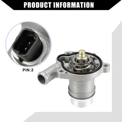 Harfington No.55579010 Engine Coolant Thermostat Housing Assembly for Chevrolet Trax 2013-2019 for Chevrolet Sonic 12-19 / Inner Water Pump Thermostat / Durable Aluminum / 1Pcs Silver Tone