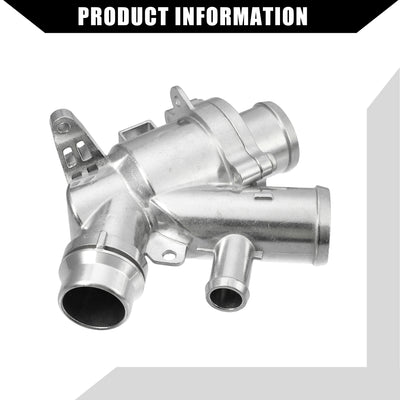 Harfington No.LR010799 Engine Coolant Thermostat Housing Assembly for Land Rover LR4 2010-2016 / Inner Water Pump Thermostat / Durable Aluminum / 1Pc Silver Tone