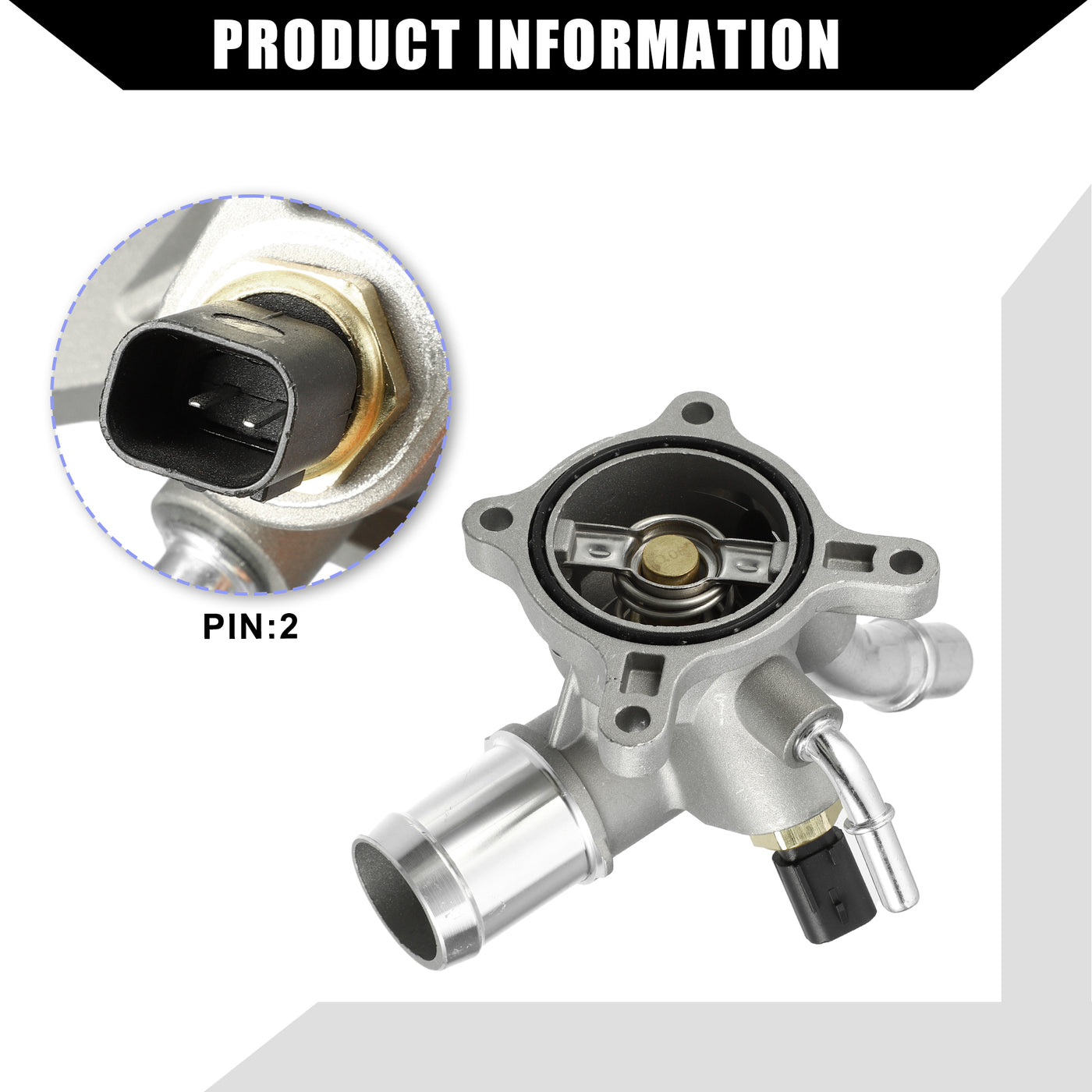 Hihaha No.5047861AA Engine Coolant Thermostat Housing Assembly for Jeep Compass 2017-2018 for Dodge Dart 2013-2016 / Inner Water Pump Thermostat / Durable Aluminum / 1Pcs Silver Tone