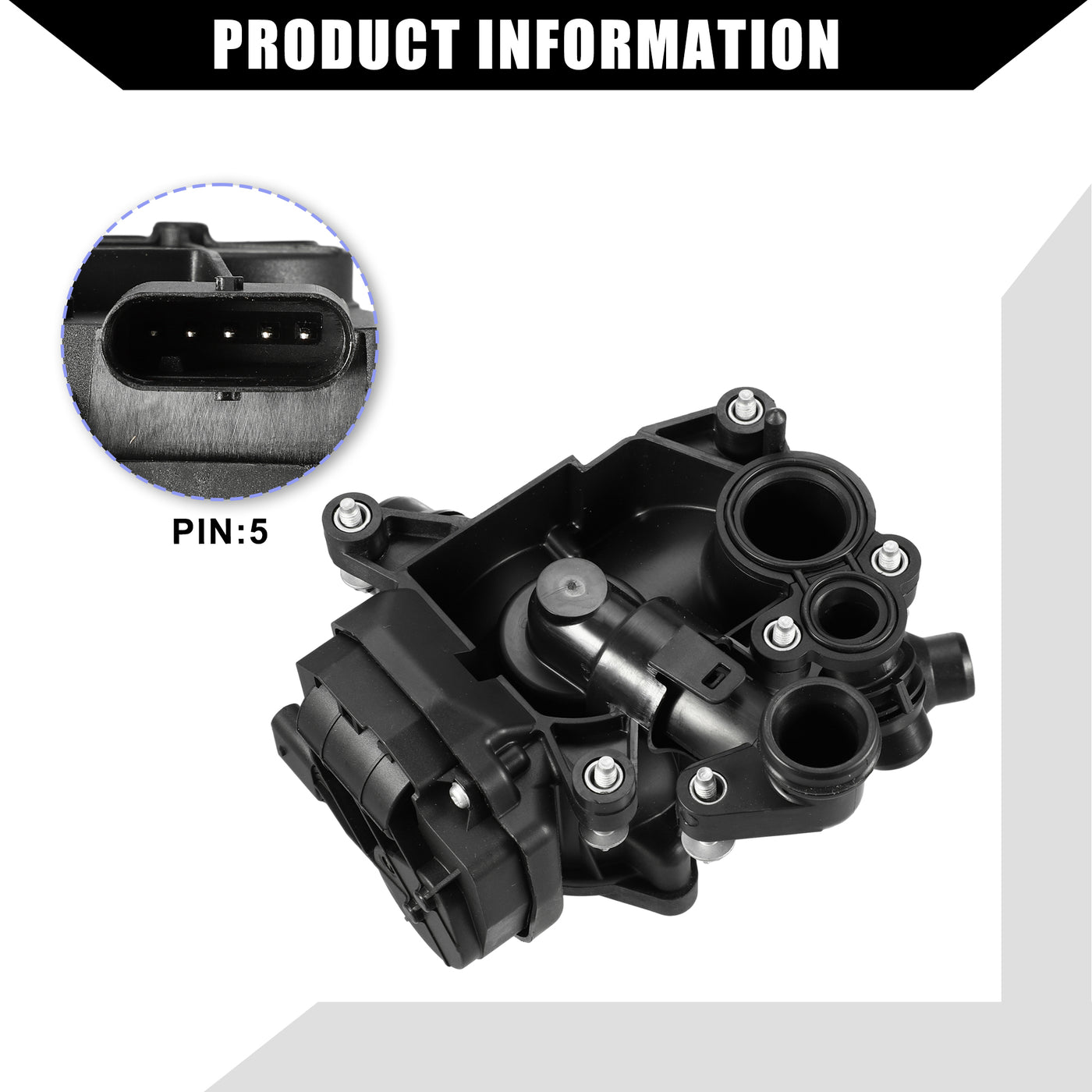 Hihaha No.11537644811 Engine Coolant Thermostat Housing Assembly for BMW 530i xDrive 2017-2019 for BMW 430i xDrive 2017-2019 / Inner Water Pump Thermostat / Durable Plastic / 1Pcs Black