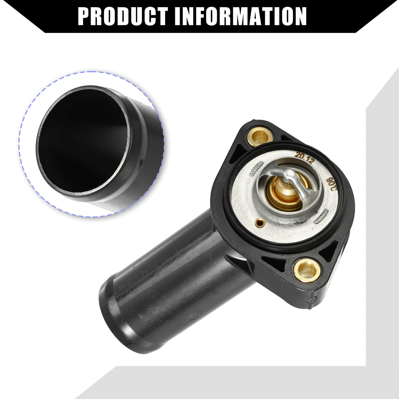 Hihaha No.4666149AA Engine Coolant Thermostat Housing Assembly for Jeep Wrangler 2007-2011 / Inner Water Pump Thermostat / Durable Plastic / 1Pcs Black