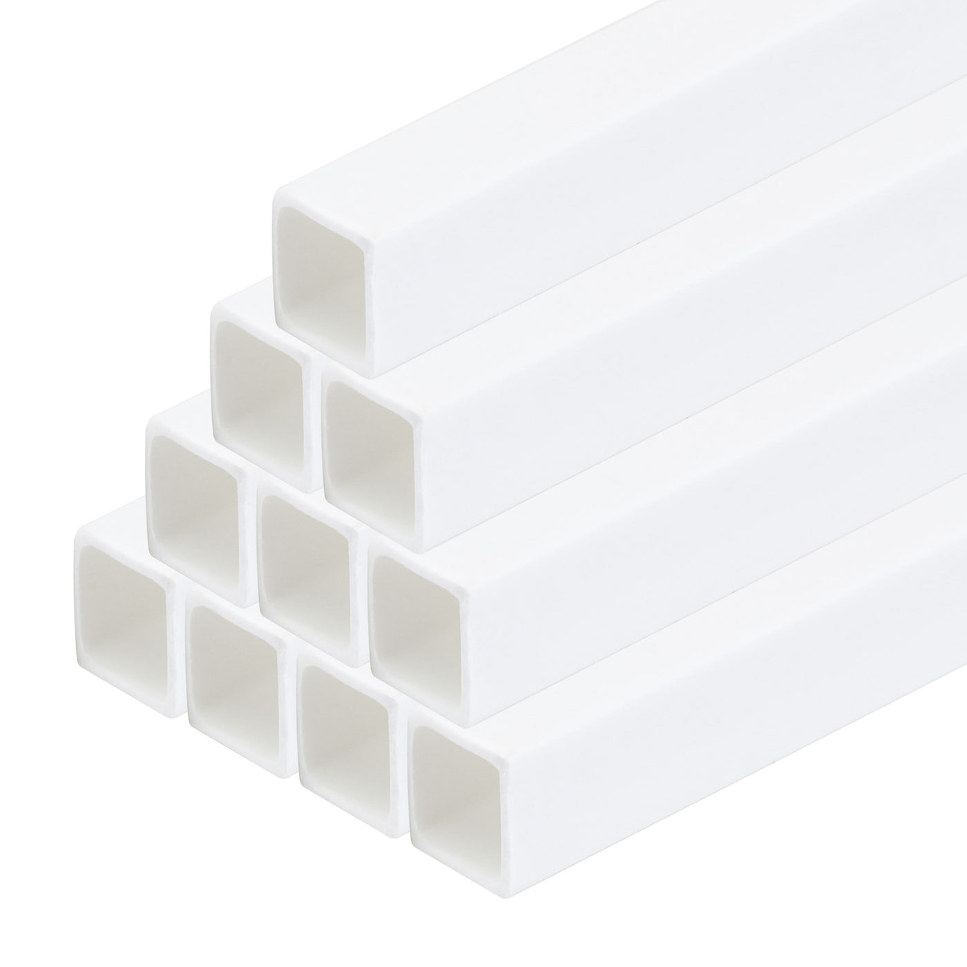 Harfington 10pcs 20" Plastic Model Tube ABS Solid Square Bar 0.31"x0.31" White Easy Processing for Architectural Model Making DIY