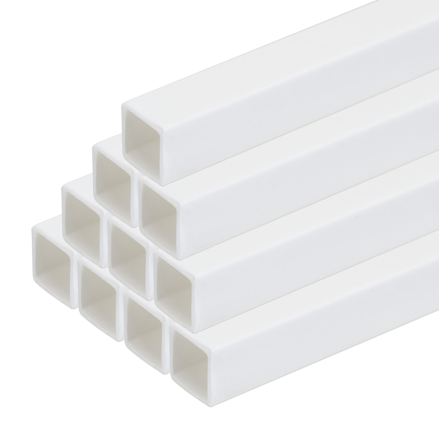 Harfington 10pcs 20" Plastic Model Tube ABS Solid Square Bar 0.39"x0.39" White Easy Processing for Architectural Model Making DIY
