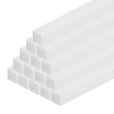 Harfington 40pcs 20" Plastic Model Tube ABS Solid Square Bar 0.12"x0.12" White Easy Processing for Architectural Model Making DIY