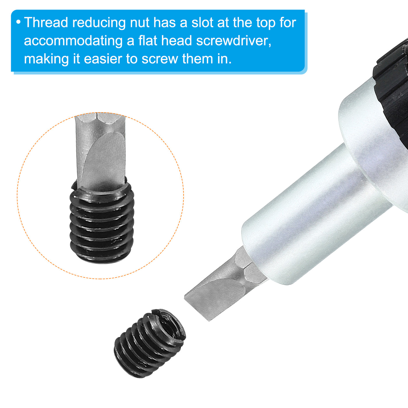 Harfington Grade 8.8 Carbon Steel Threaded Repair Insert Nut, 5pcs M10x1.5 Female to M14x2 Male High Strength Screw Sleeve Inserts Reducing Adapter Reducer 30mm