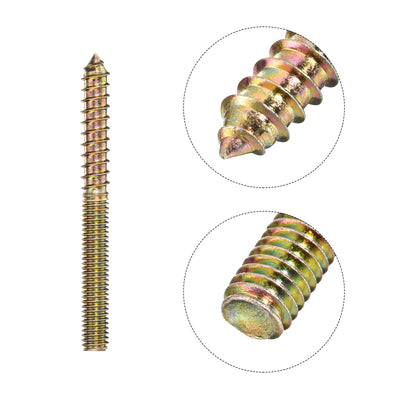 Harfington Uxcell Hanger Bolts, Double Ended Screws Wood Dowel Screws for Furniture