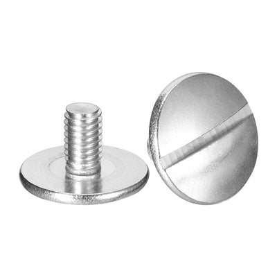 Harfington Uxcell M6x10mm Extra Large Flat Head Slotted Screws, 2pcs 304 Stainless Steel Bolts