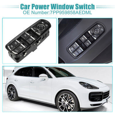 Harfington Power Window Switch Window Control Switch Fit for Porsche Cayenne 2011-2018 No.7PP959858AEDML - Pack of 1