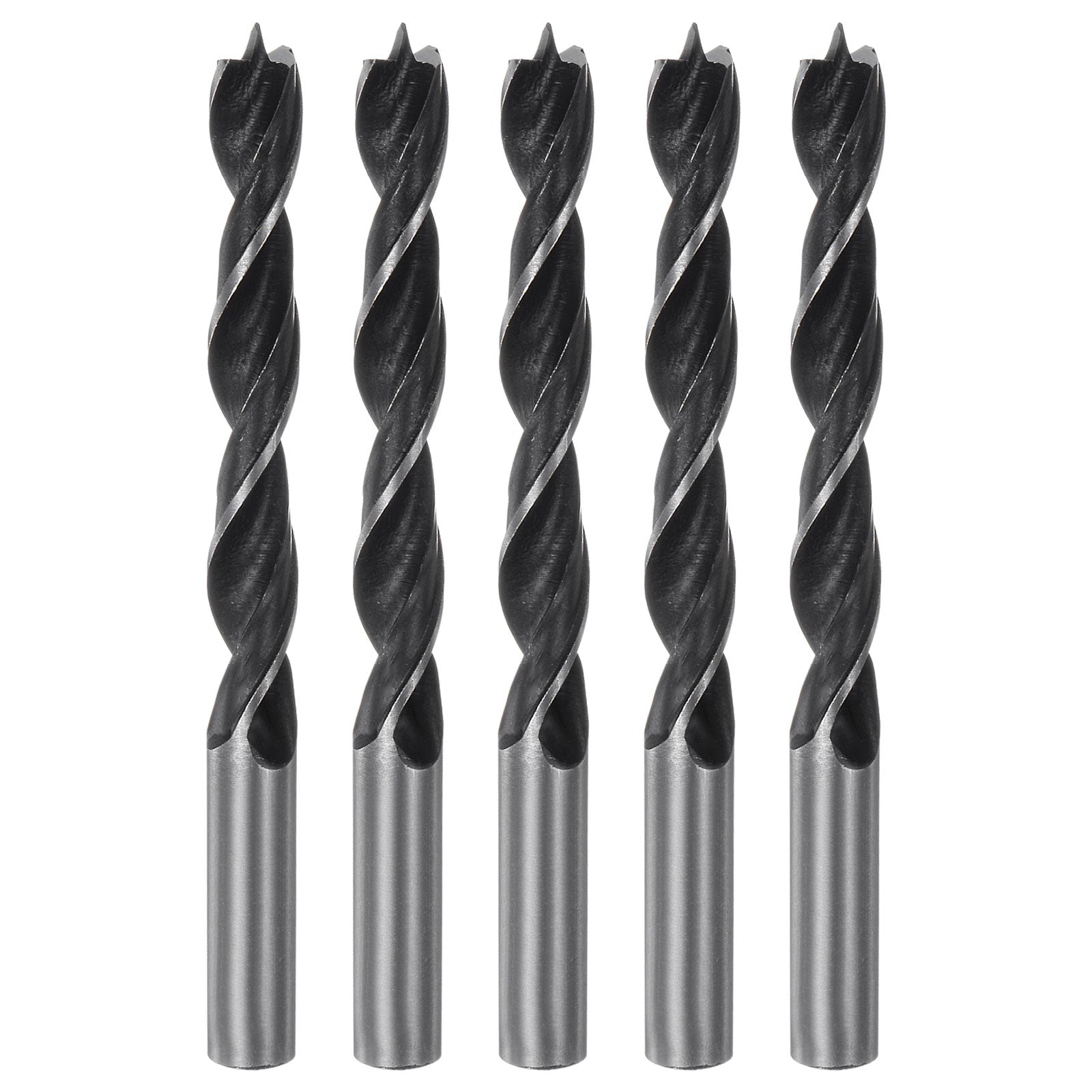 5pcs Brad Point Drill Bits 12mm Dia #45 Steel Round Shank Wood Drilling ...