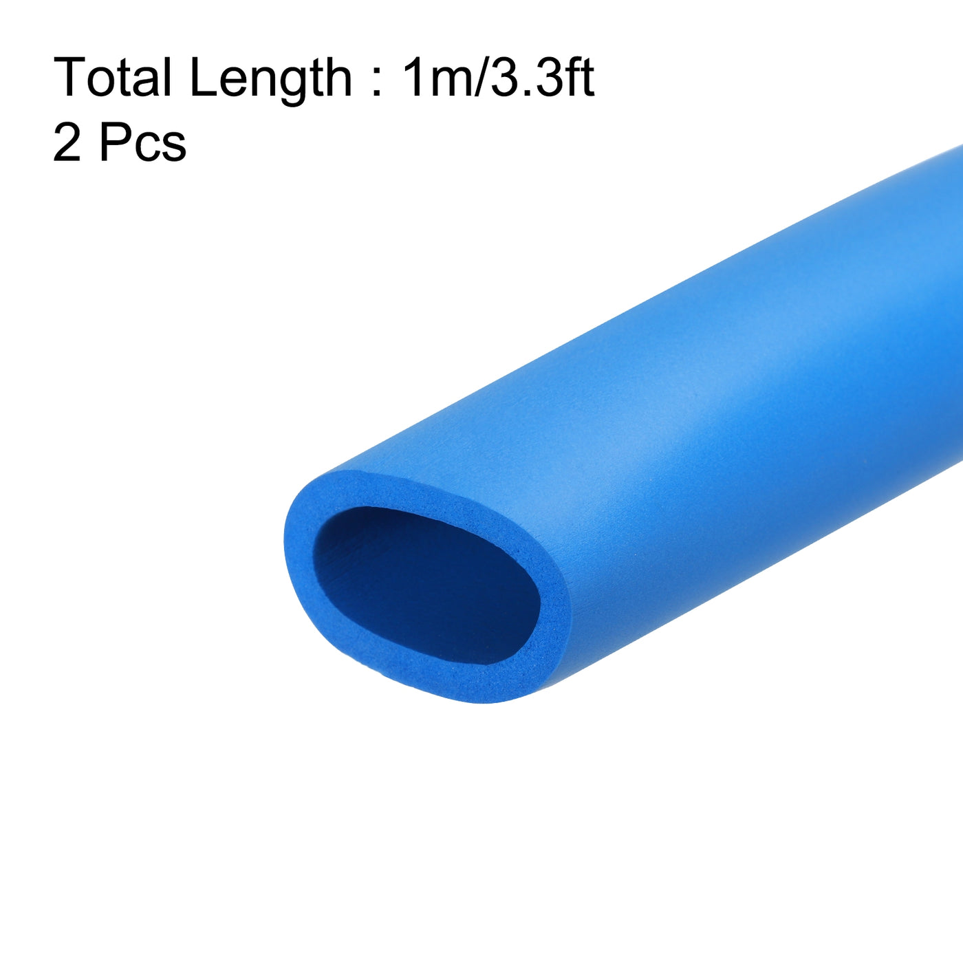 uxcell Uxcell 2pcs 3.3ft Pipe Insulation Tube 28mm ID 38mm OD Foam Tubing for Handle Grip Support, Blue