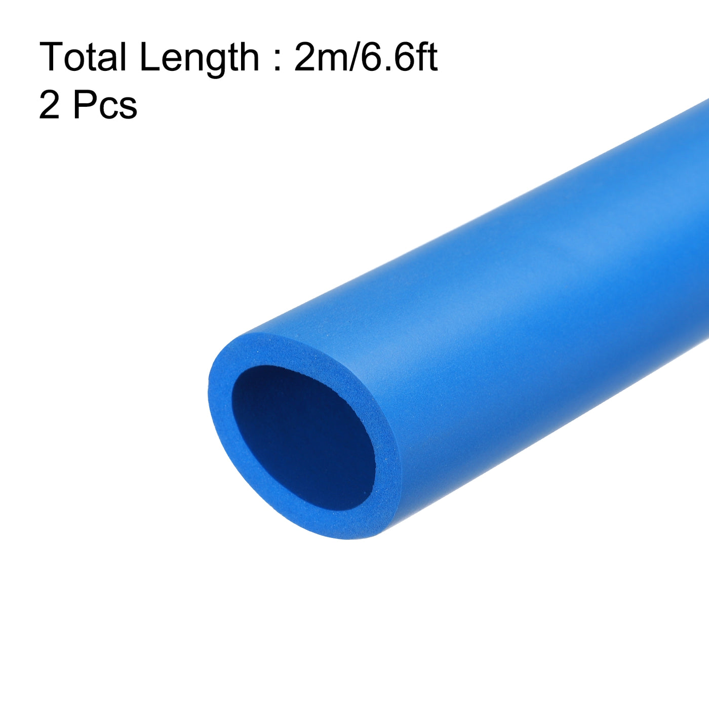 uxcell Uxcell 2pcs 3.3ft Pipe Insulation Tube 1 Inch(25mm) ID 35mm OD Foam Tubing for Handle Grip Support, Blue