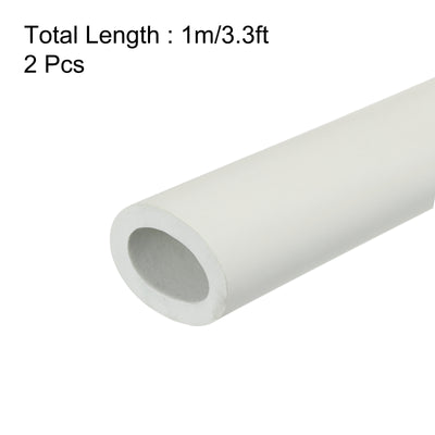 Harfington Uxcell 2pcs 3.3ft Pipe Insulation Tube 7/8 Inch(22mm) ID 32mm OD Foam Tubing for Handle Grip Support, Beige